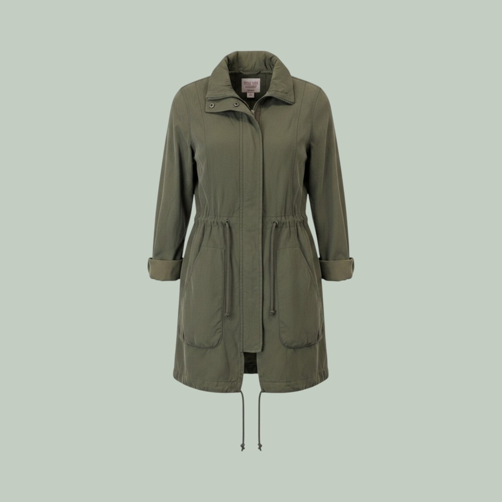 Mossimo Utility Jacket S Khaki GreenTransitional Water ResistantHidden Hood